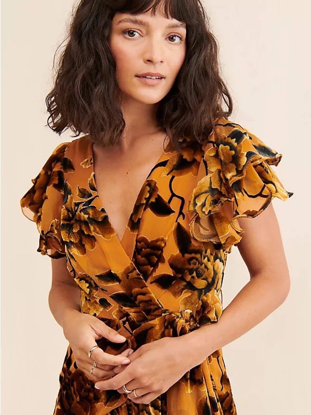 Anthropologie Hutch Velvet Boho Maxi Dress Burnout Floral - Picture 5 of 5